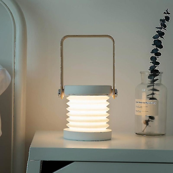 Taitettava Yöpöytälamppu, Usb-ladattava Led-Lyhtylamppu (Harmaa)