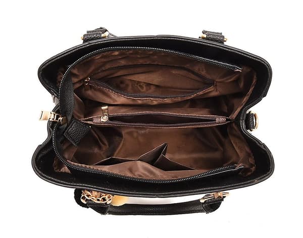 Damväskor och handväskor Axelväska Dam Designer Satchel Messenger Tote Bag, svart, 28*12*19cm
