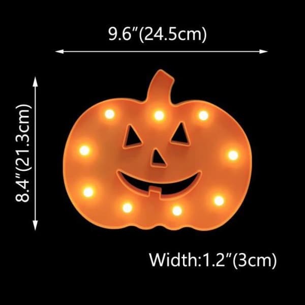1 gresskar LED-panel, miljøvennlig plast, varmhvitt lys, bakbryter, Halloween soveromsdekorasjon.