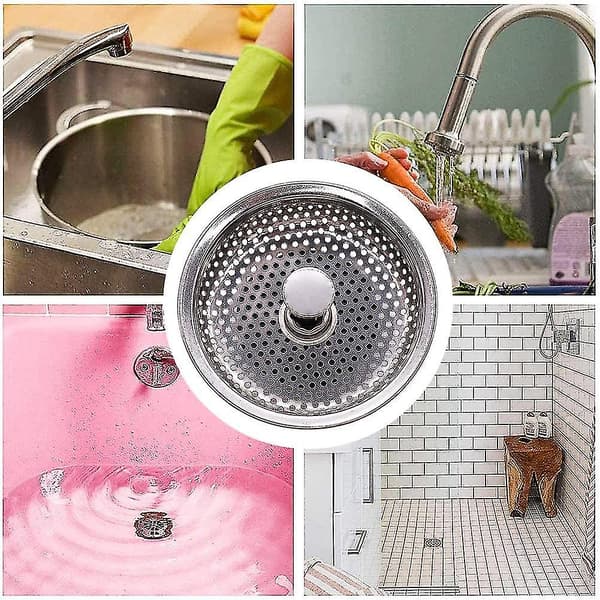 Sinkskydd, Rostfritt Stål Avloppsskydd, Avloppsskydd För Köksbänk Ersättningsdelar 85mm Diameter 2-pack
