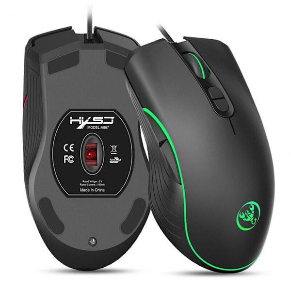 Paris Mouse 6400 Dpi Ergonomisk Håndholdt Rgb Optisk Baggrundsbelyst Kablet Gaming Mus