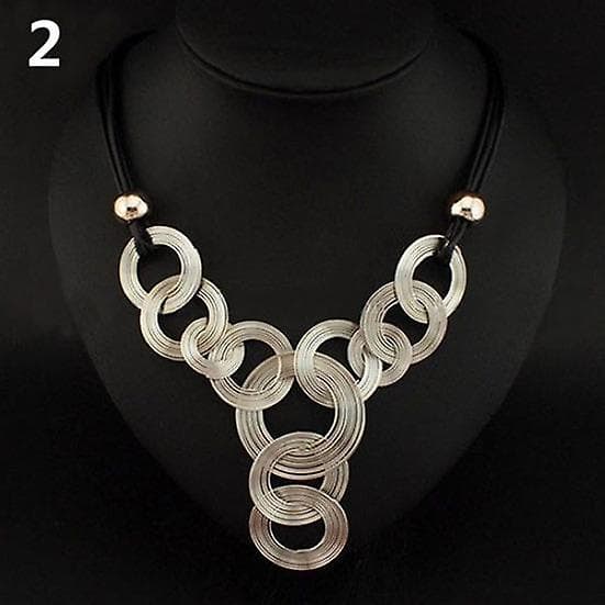 Punk Kvinde Cirkel Perle Choker Statement Halskæde Smykker Mode Gaver