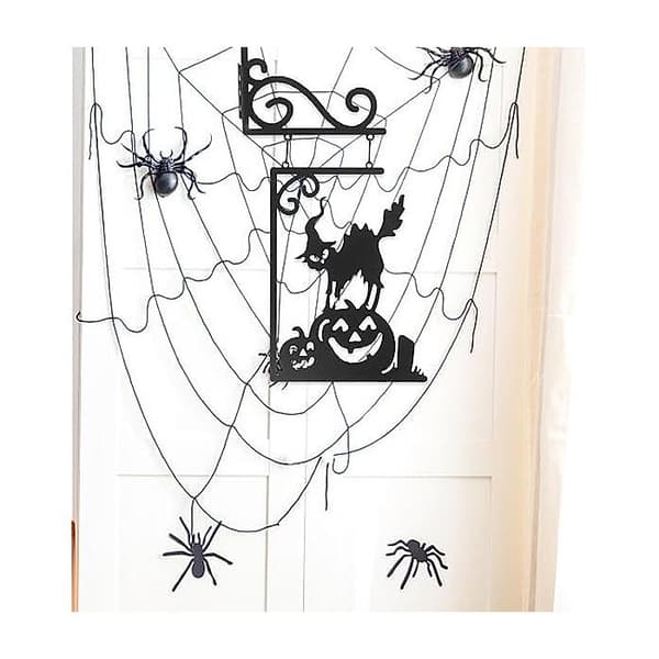 Halloween vægskulptur i sort jern, festdekoration