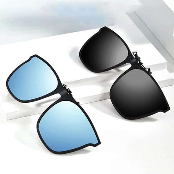 Polariserede Clip-on Flip Up Solbriller UV400 Linser Reversible Polariseret Clip Solbriller til Cykling Kørsel（Gradient Te）