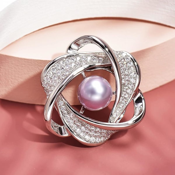Reversnål til mænds jakkesæt broche ring spænde tørklæde alsidig clip clip rhinestone tørklæde broche (sølv one size)（Gratis størrelse，Sølv）