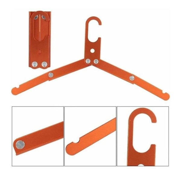 Orange reseklädhängare i aluminiumlegering bärbar klädhängare för hemvikbar klädhängare för att spara utrymme