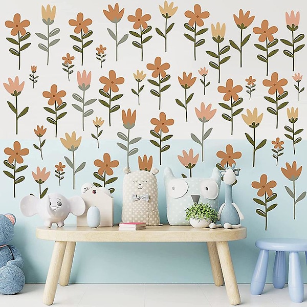 En uppsättning vackra bohemiska blommor väggdekaler väggdekaler