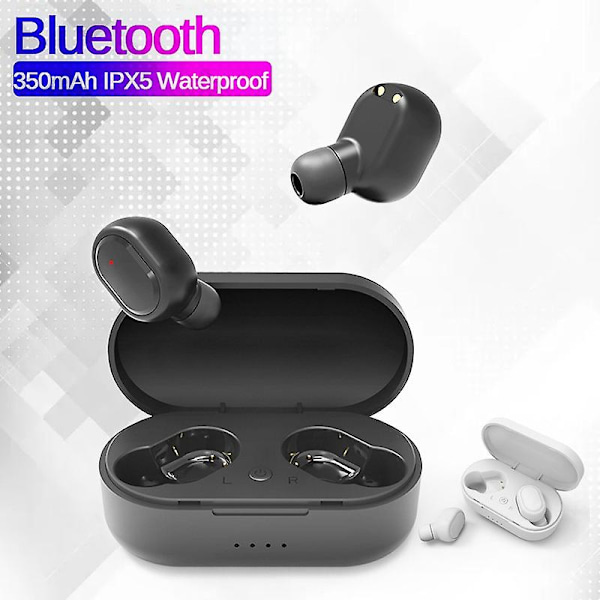 Trådløse Bluetooth-hodetelefoner Sports Earphone Mini Earbuds Vanntett Hodesett Med Laderboks