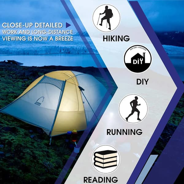 Pandelampe med 3 lystilstande, USB, IPX4, ideel til camping jogging