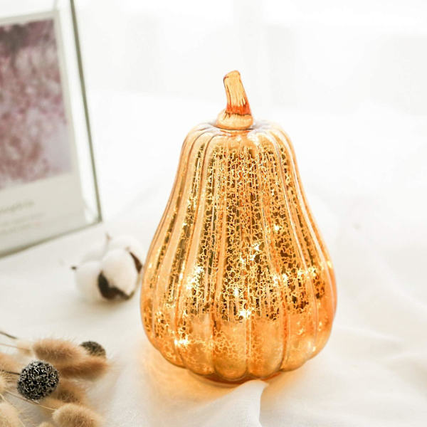 Halloween Græskar Lys LED Belysning Med Timer Græskar Glas Efterår Og Hjemmeindretning