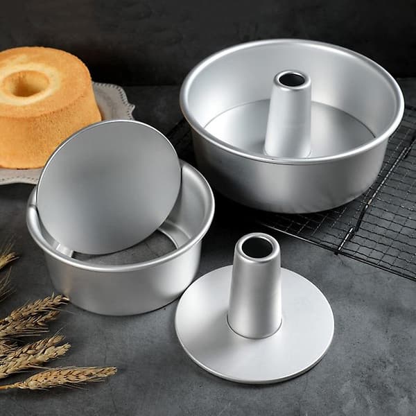 6/8 tommers rund hul chiffon kakeform i aluminiumlegering, mat kakeformer, bakeform med (8 tommer)