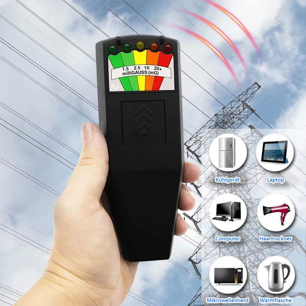 K2 EMF-mätare Magnetfält, Strålningsdetektor Bärbar, 5 LED Spökjaktdetektor, 50Hz-20 000Hz