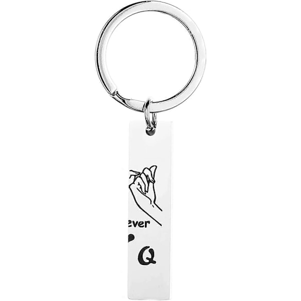 Par Keychain för Par - Söt Mini Matchande Löfte Nyckelring Kung Drottning För Alltid Kärlek Hjärta Smycken för Honom Hennes Flickvän Pojkvän Man Fru Present