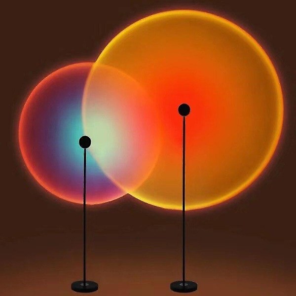 16 farver app solnedgang projektor lampe regnbue atmosfære led natlys til hjem soveværelse kaffe shop baggrund led lampe（Ingen support hylde2）