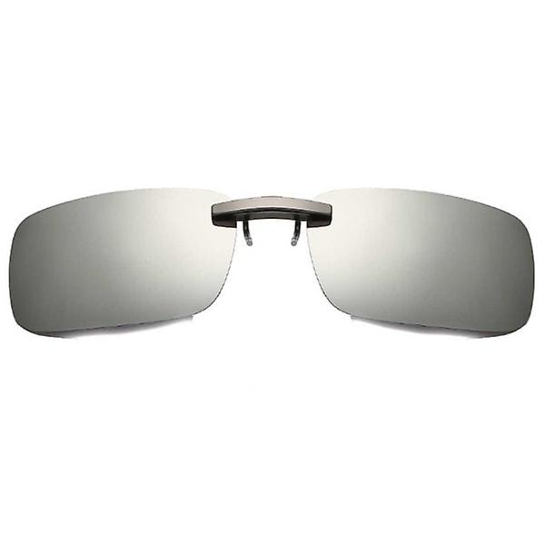 Klips på solbriller i metall sølv speilglass 37x59mm sølv