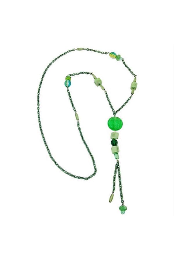 Halsband Iögonfallande Pärlor Grön 90cm - Gl00018