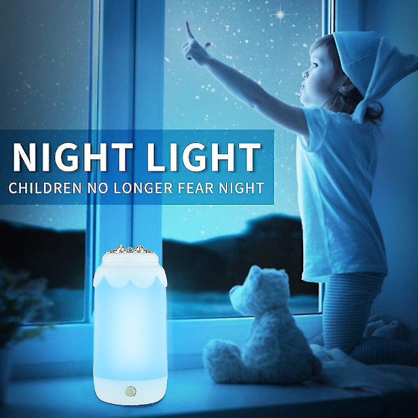 Led nattlampa batteridriven USB-port RGB färgförändrande söt katt modern vardagsrum