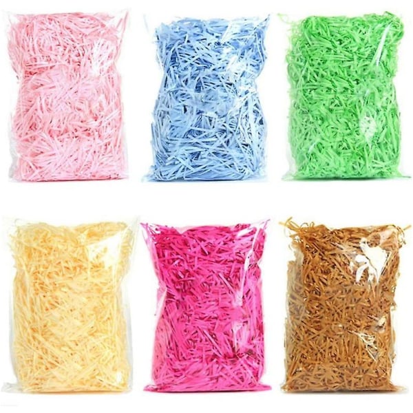 600 g förpackning Raffia Silk - Crinkle Confetti för presentkorgfyllmedel - Multi