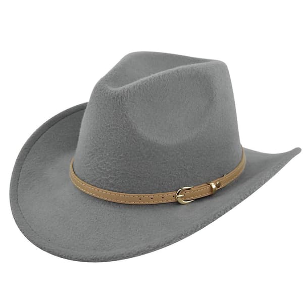 Filt Hat Retro Imitert Sau Hat Cowboy Hat Belte Ull Hat Nasjonal Hette Retro Jazz Hat