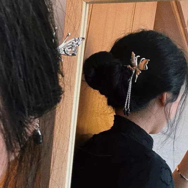 Elegant hårpind med sommerfuglefrynser til fotorekvisitter (A)