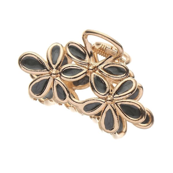 Hårnålar 1 st Kvinna Blomma Hårklämma Vacker Liten Hårklämma Metall Hårnålar Flicka Huvudbonad Ornament Styling Verktyg Hårtillbehör (Färg: Svart)