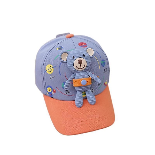 Dww-Børnehat Tegneserie bjørne baseball kasket (blå, hat omkreds 48-54cm) tegneserie solskygge hat casual hat