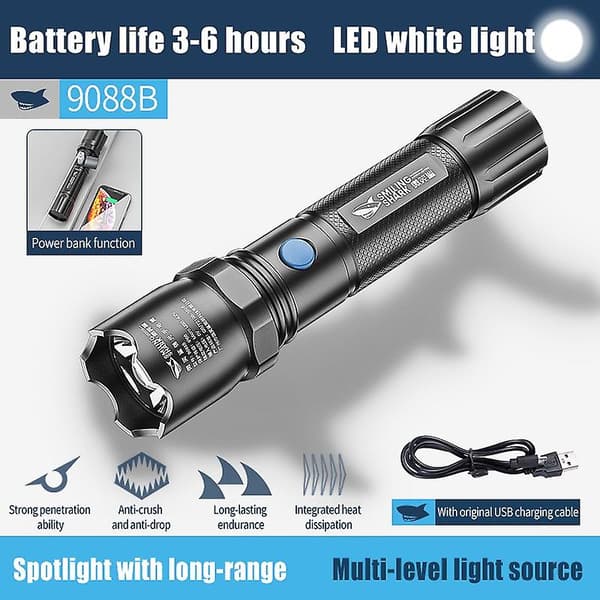 Led-taskulamppu, taskulamppu, vaellus taskulamppu, retkeily taskulamppu, mini taskulamppu, usb-ladattava, kotitalous taskulamppu, led-taskulamppu, zoom-taskulamppu