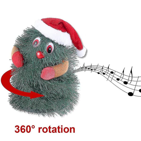 Elektrisk juletre som spinner og danser syngende jul (16cm)