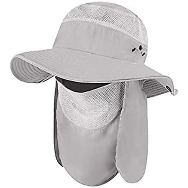 Dww-Unisex Fiskerihat Solbeskyttelse Solhat Bjergbestigning Camping Vandring Jagt Åndbar Visir Cap Bred Skygge Bob Cap med