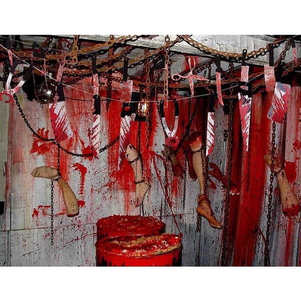 Halloweenpynt, udendørs, indendørs, kniv, banner, dør, festtilbehør