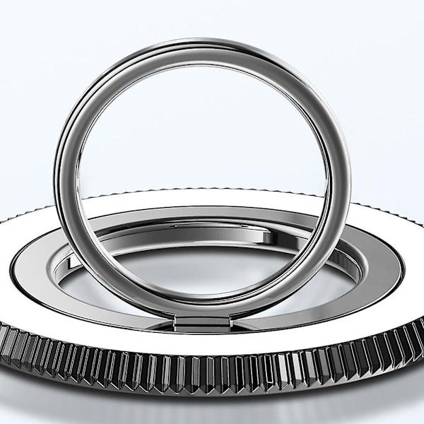 Kaksipuolinen magneettinen rengassolki 360° pyörivä työpöydän matkapuhelinteline（Musta）