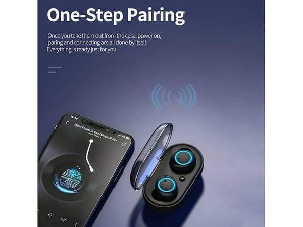 Alin218-4 True Wireless Bluetooth-øretelefoner (i øret - mikrofon - sort)