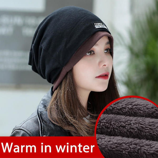 Slouchy Beanie Hat til mænd og kvinder - Elastisk og let bomuldshat (mørkegrå)