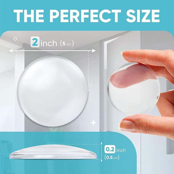 Dww-Sturdiest Wall Door Handle Stopper 5cm Set. 6 st transparenta gummiknoppar, väggskyddskudde