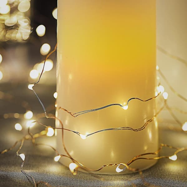 Koppertråd Fe Lys Plug In, Led Juletre Vanntett Lys