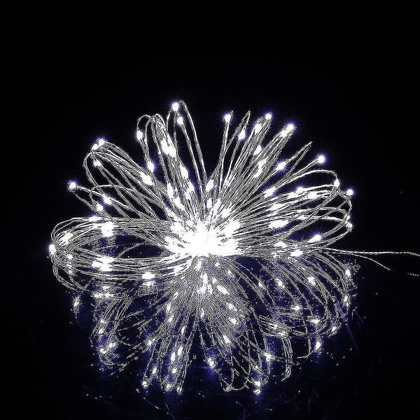 5m 50 Led Silver Wire Jul Bröllop Fest Sträng Fe Lampa 12v