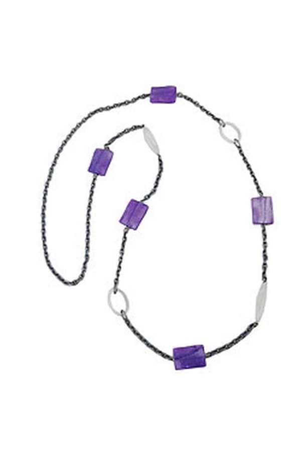 Halsband Kudde Lavendel-silver Kristall 100cm - Gl01975