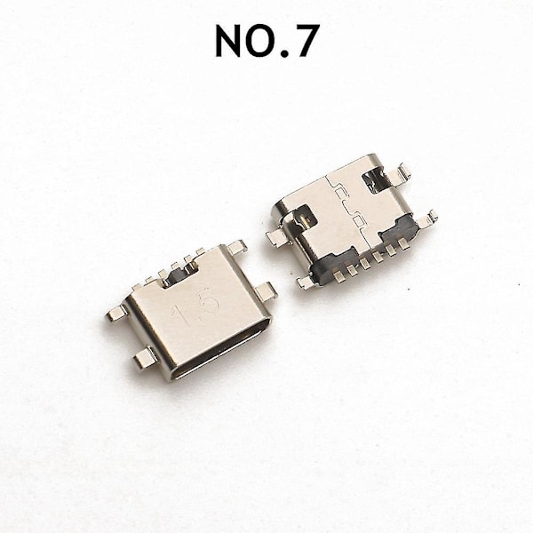 100 st/parti 10 modeller Typ-C USB-laddningsdockningskontakter Blanda 6-stifts och 16-stifts Använd för telefon och Digita yuante