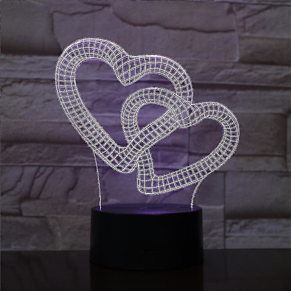 Kærlighed Valentinsdag 3d Led Nattelys Børns Soveværelse Bordlampe