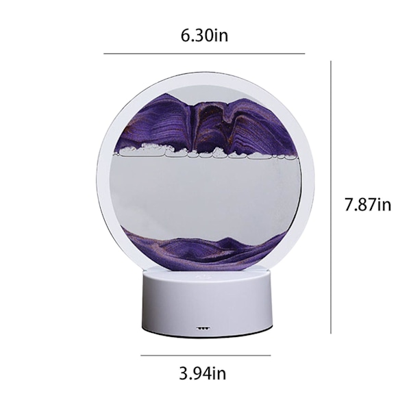 3D Flytande Sandkonst, 7,87 tum 360 Roterande Timglas Dekoration