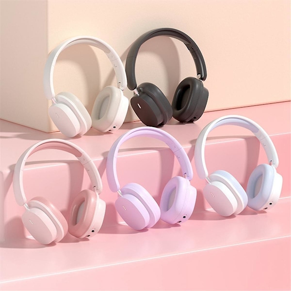 Headset Bluetooth Headset Brusreducering Trådlöst Spelheadset Lång Batteritid Mobiltelefon Multifunktionsheadset, D（Dome Vit）
