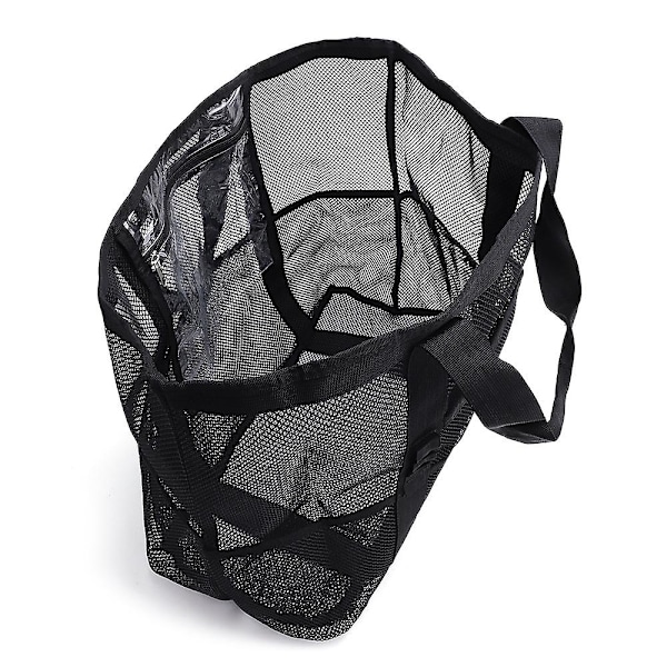 Stor solid mesh strandtaske multi-lomme tote taske til picnic ferie familie rejse legetøj opbevaring taske shopping taske 43*20*39cm