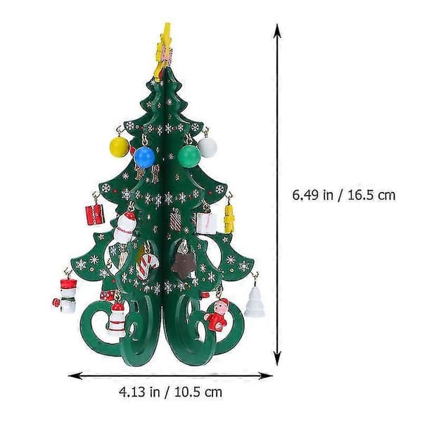 1 set Trä DIY Julgran Dekoration Barn Självmontering Träd Ornament För Present