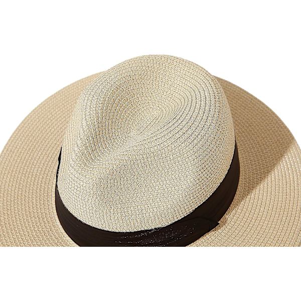 Dame Bredskygget Halm Panama Roll Up Hat Strand Solhat Upf50+（01-khaki）