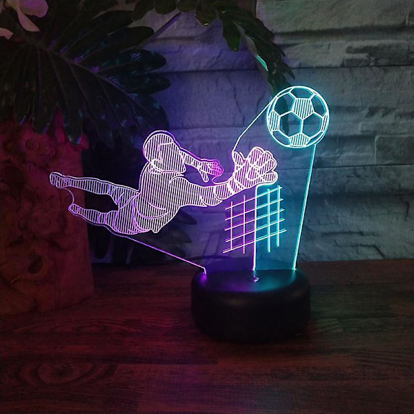Fodboldspiller LED 3D natlys hjem deocration barn dreng fans fødselsdag gave bord natlampe