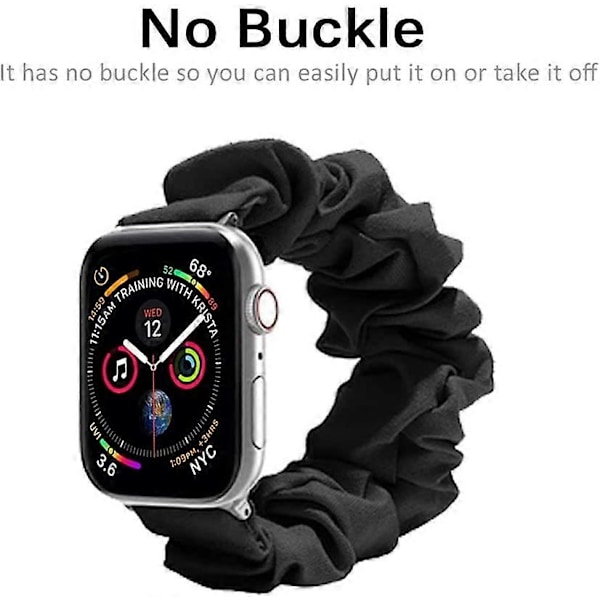 Kompatibel Apple Watch Series 7 41mm Scrunchie-band, Mjukt Tryckt Elastiskt Scrunchie-band för Apple Watch Series 7/SE/6/5/4/3/2/1 38mm 40mm 41mm