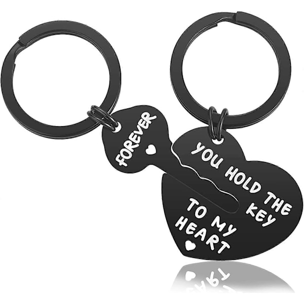 Par Keychain för Honom och Henne Alla Hjärtans Dag Presenter till Pojkvän och Flickvän Hjärtlås Evig Kärlek
