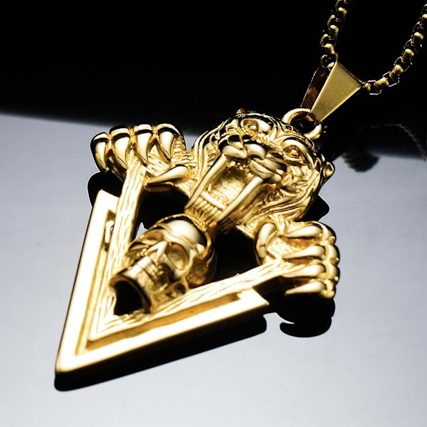 ALLGOODRetro Ferocious Saber Toothed Pendant Necklace Punk 316L Stainless Steel Biker Necklace For Men Jewelry