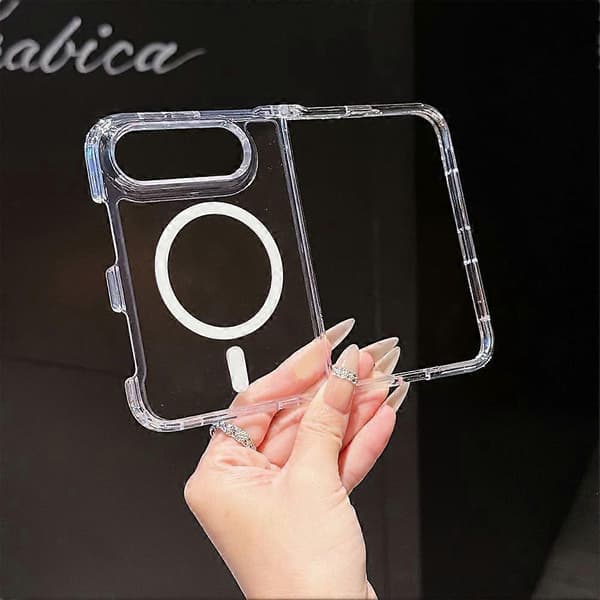 Magnetiskt mobilskal kompatibelt med iPhone Duo Akryl Transparent Sömlöst Transparent.