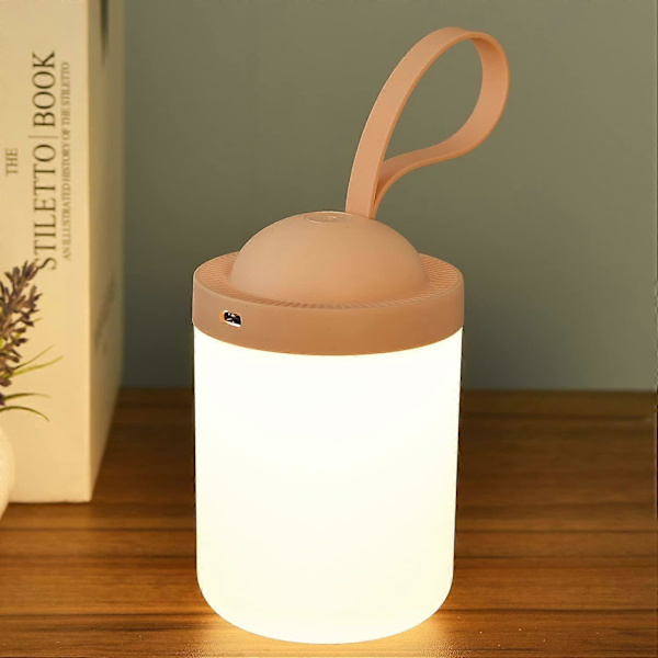 Barnlampa Nattlampa, Bärbar Lampa Batteridriven, 3000K Ögonvänligt Varm Ljus, Steglös Dimbar, Laddningsbar LED Tältlampa, Perfekt Som